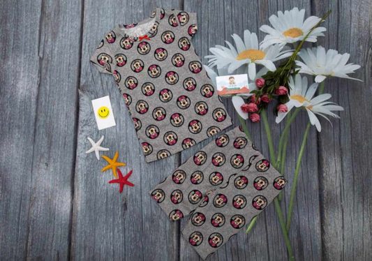 Bộ Xuất Hàn Bé Gái Hoạ Tiết Chuột Mickey