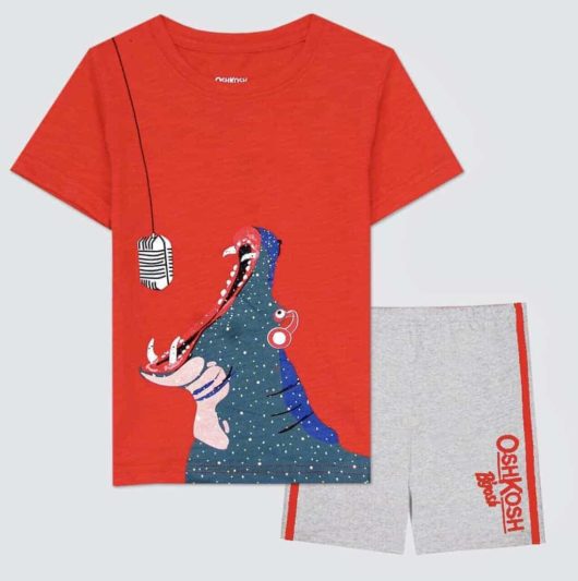 Bộ bé trai xuất dư Oshkosh hoạ tiết hà mã