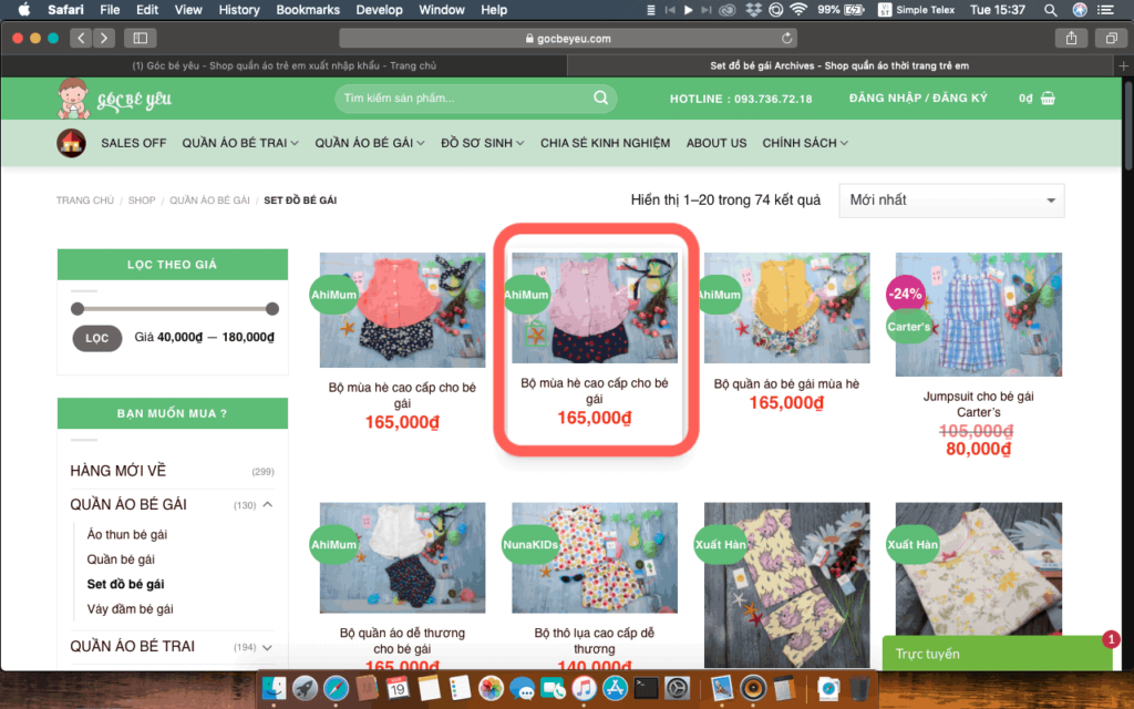 Shop quần áo thời trang trẻ em cao cấp Hàn Quốc góc bé yêu