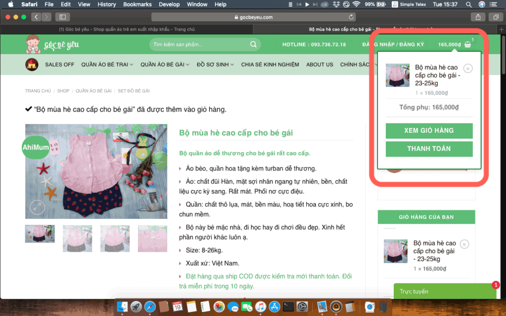 Shop quần áo thời trang trẻ em cao cấp Hàn Quốc góc bé yêu