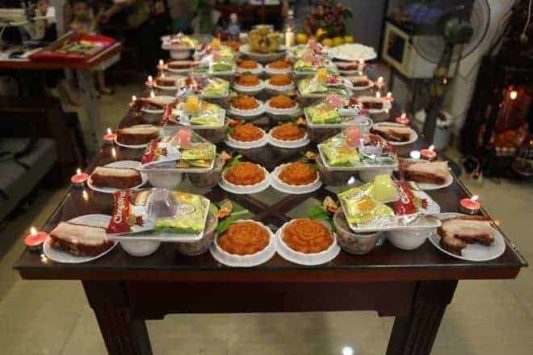 Mâm cúng đầy tháng cho bé gái
