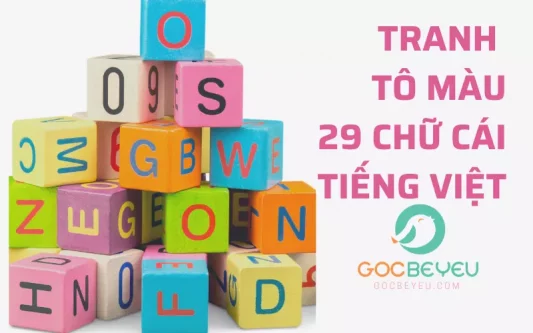 Tranh tô màu 29 chữ cái Tiếng Việt miễn phí