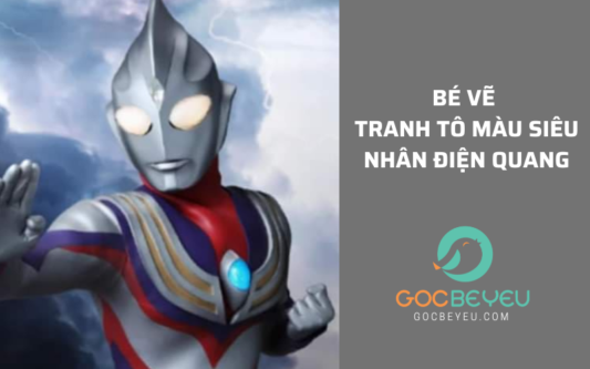 Bé vẽ tranh tô màu siêu nhân điện quang