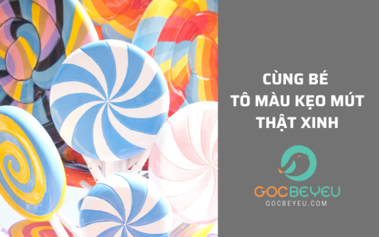 Cùng bé tô màu kẹo mút thật xinh