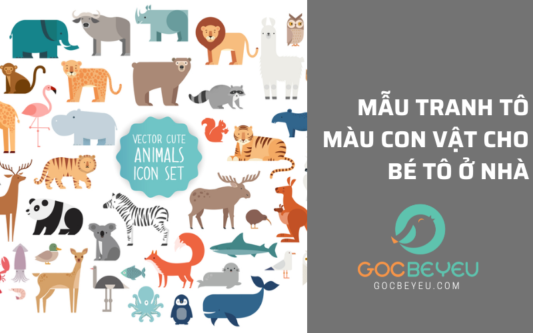 Mẫu tranh tô màu con vật cho bé tô ở nhà