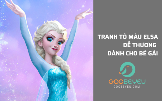 Tranh tô màu Elsa dễ thương dành cho bé gái