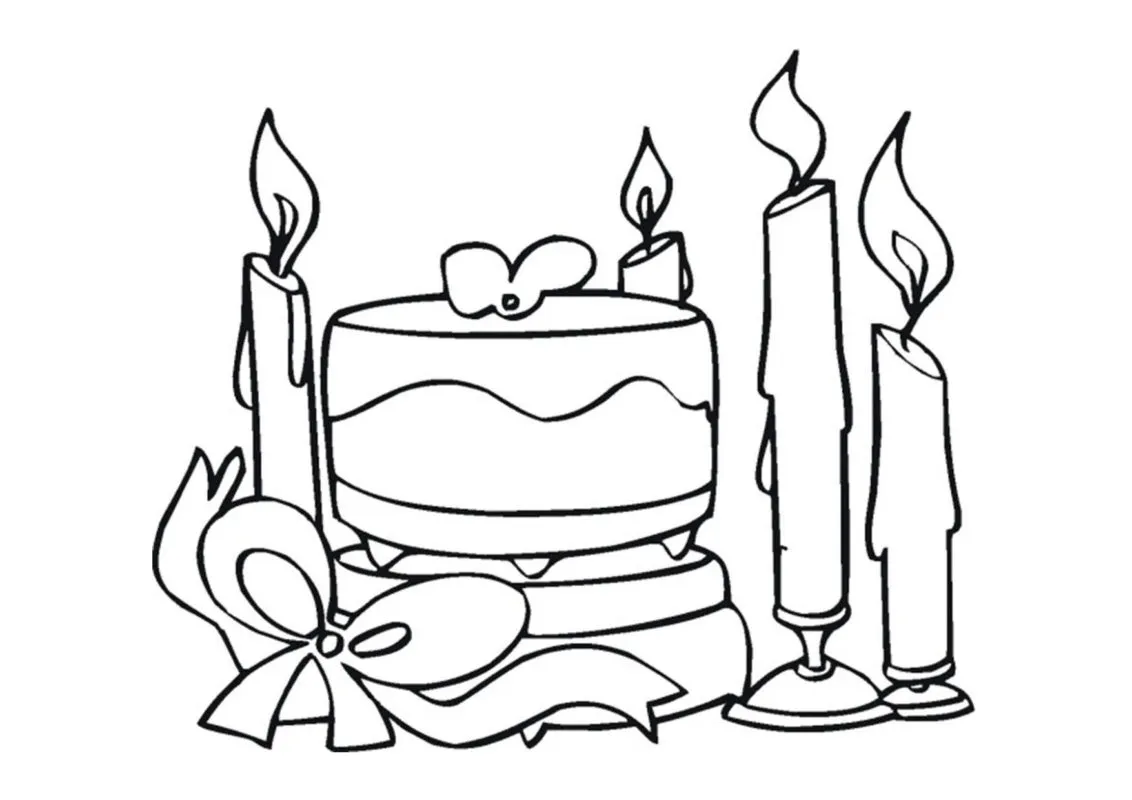 Tuyển tập tranh tô màu bánh sinh nhật cho bé  Tranh Tô Màu cho bé