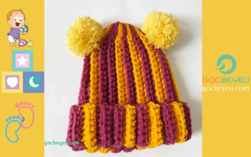 Mũ len dành cho trẻ em mùa lạnh từ 2-3 tuổi