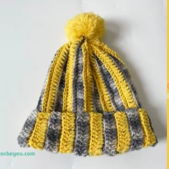 Mũ len cao cấp đan tay đẹp cho bé 2 - 3 tuổi
