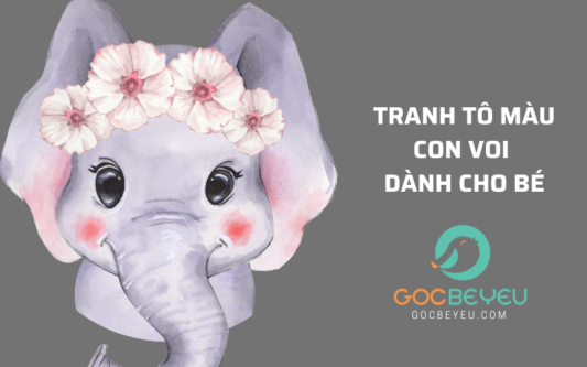 Tranh tô màu con voi dành cho bé