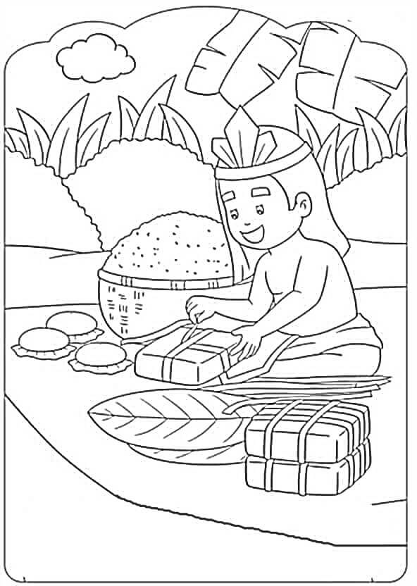Tranh tô màu bánh chưng: Bánh chưng thật sự là một món ăn không thể thiếu trong mâm cỗ Tết tại Việt Nam. Hãy cùng chiêm ngưỡng bức tranh tô màu bánh chưng, để cho hình ảnh của món ăn truyền thống này trở nên sống động và bắt mắt hơn bao giờ hết.