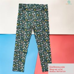 Quần legging bé gái 1-5 tuổi họa tiết hoa baby (xanh)